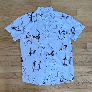 Stylish White Graphic Men's Shirt